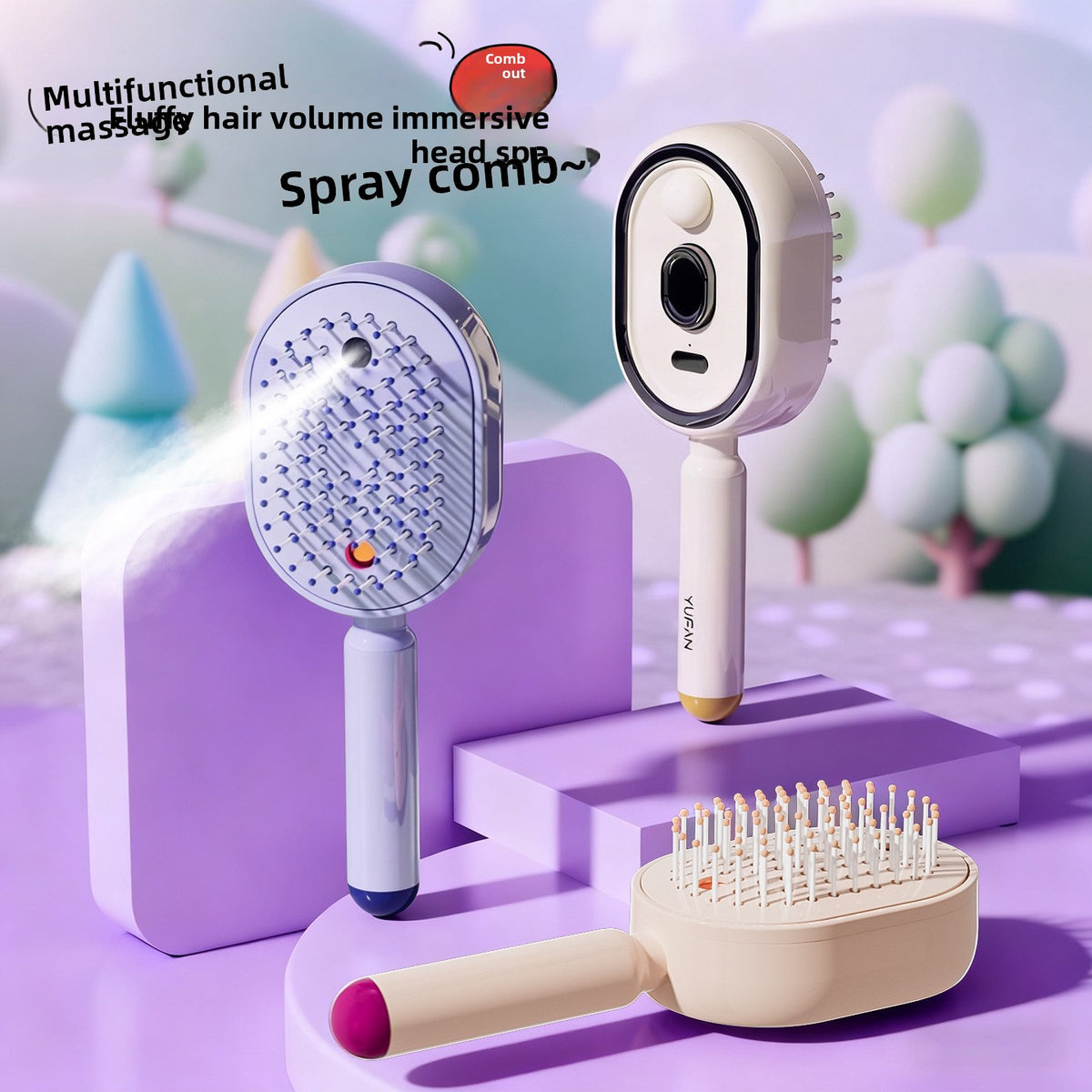 Electric Spray Hair Brush & Scalp Massager