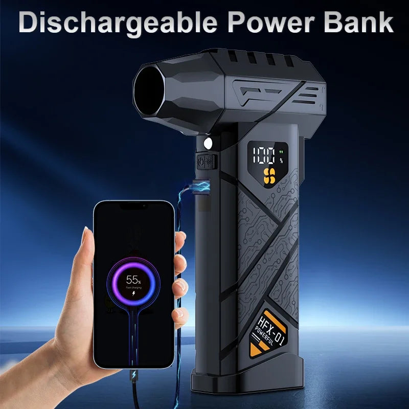 9000000RPH Turbo Jet Blower Violent Brushless Motor USB Rechargeable LED Light Portable Electric Air Duster for Car/PC Cleaning