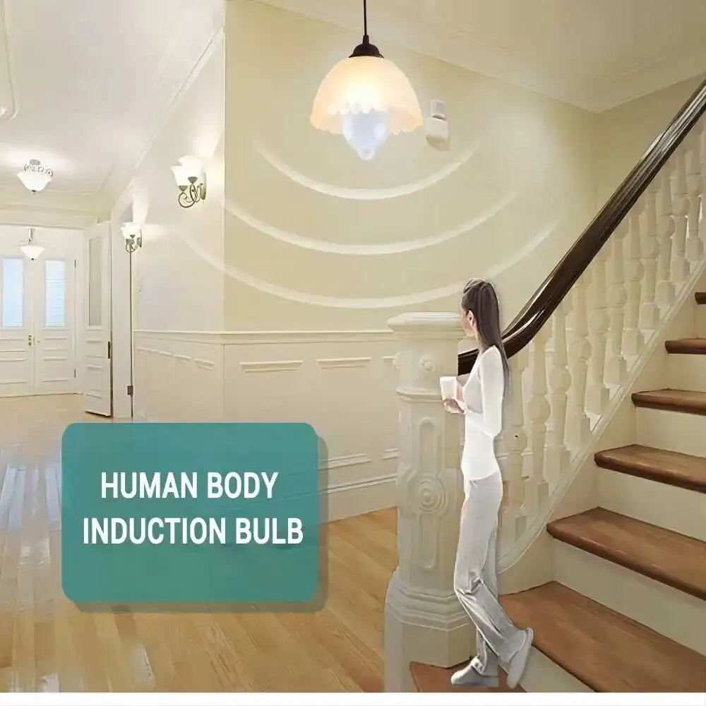 PIR Motion Sensor LED Light Bulb 12W E27 Smart Bulb Motion Activated ON/OFF Home Lights Lamp for Home Stair