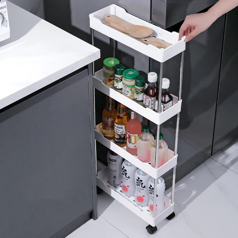 Slim Rolling Storage Cart – 3/4 Tier