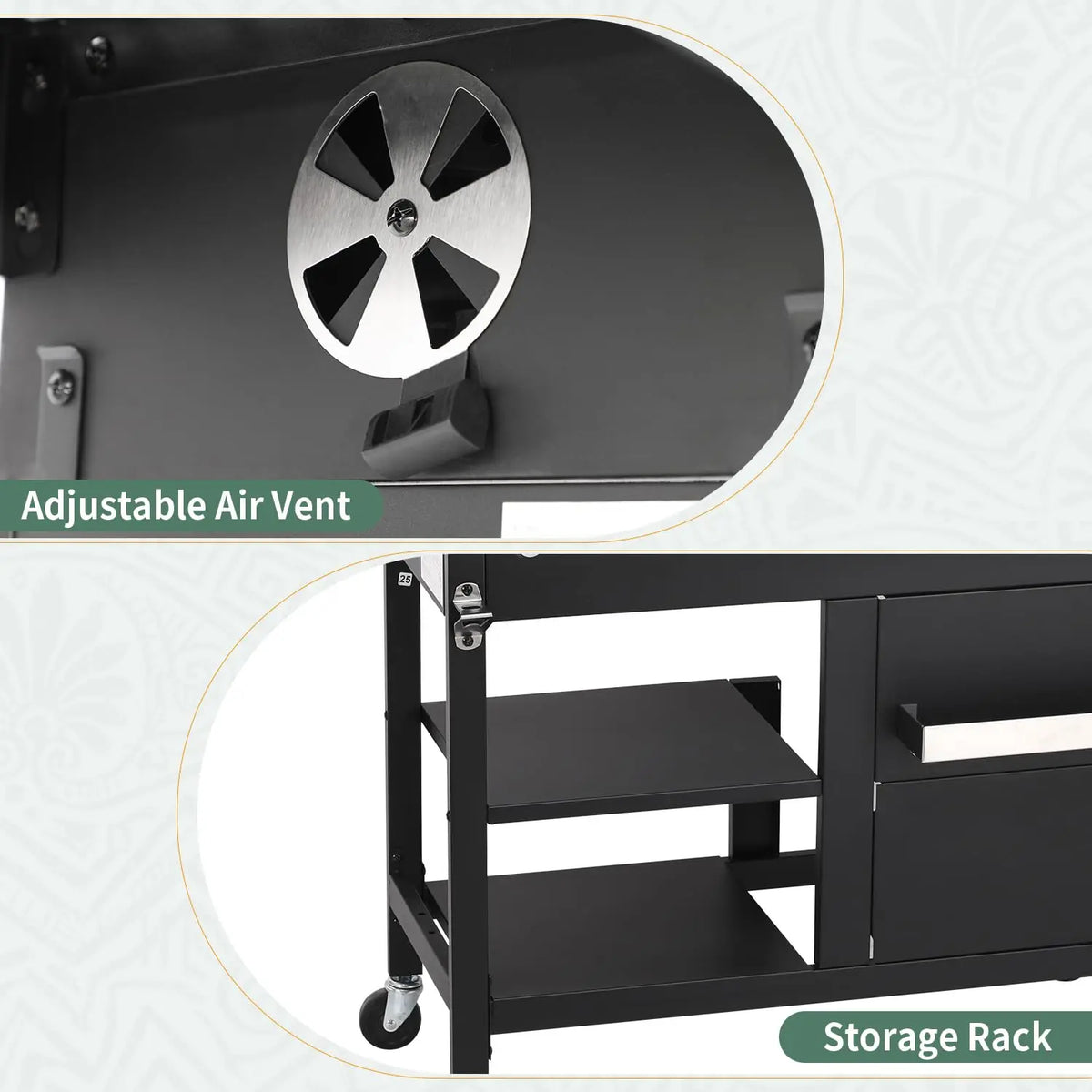 2-Burner Propane Gas & Charcoal Grill Combo with Side Burner