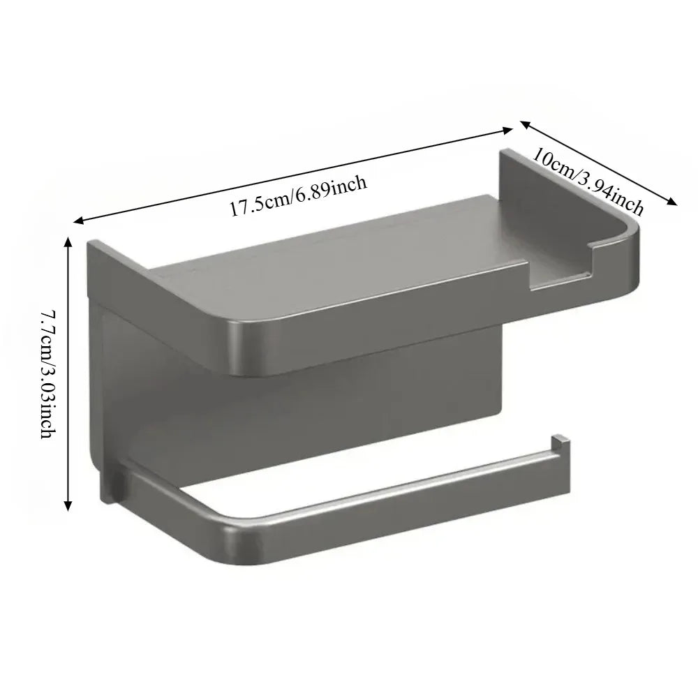 Wall-Mounted Paper Towel Holder & Shelf
