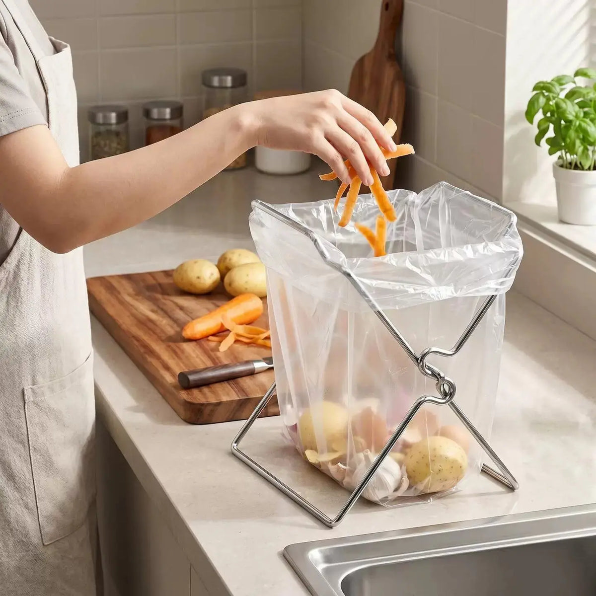 Collapsible Countertop Trash Bag Stand