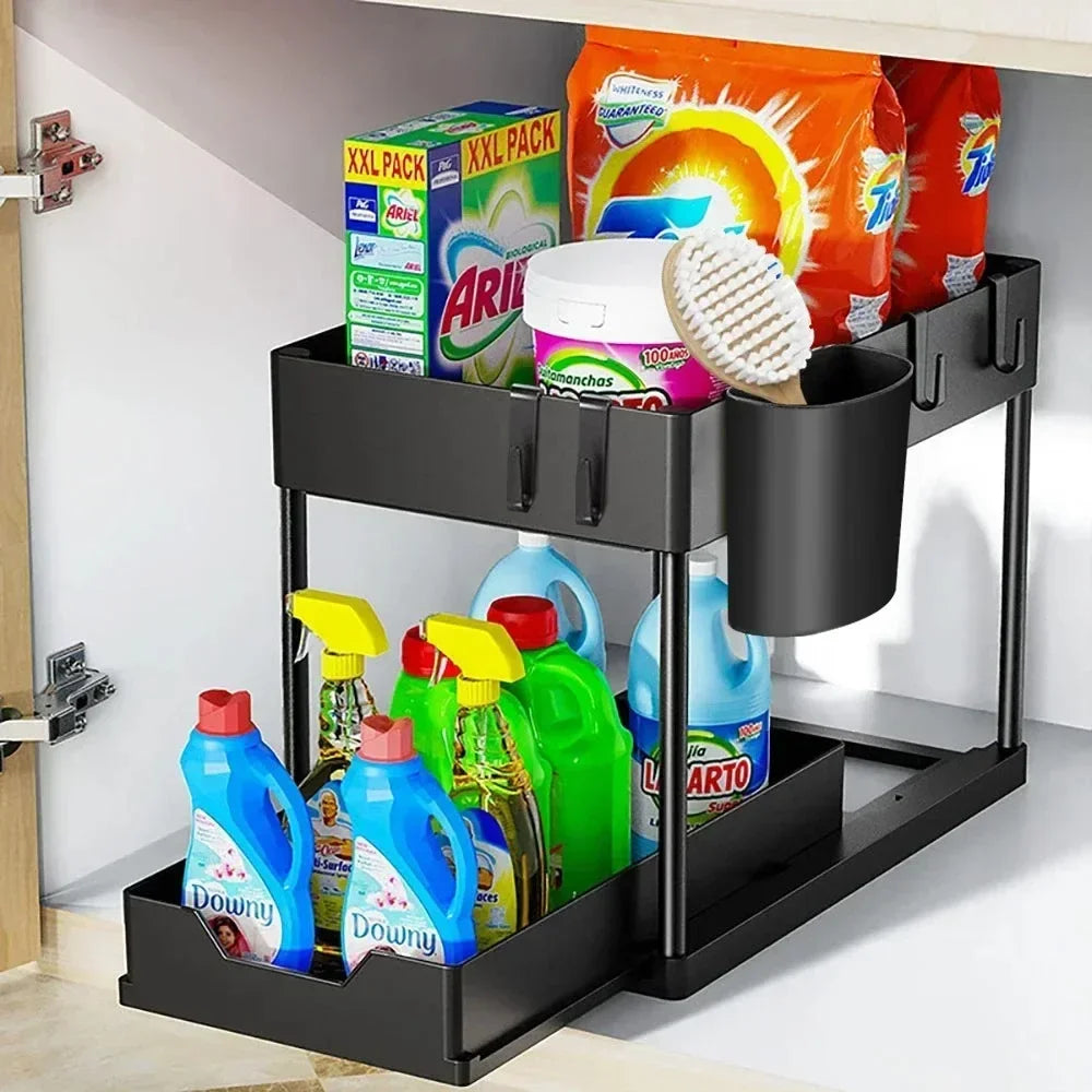 2-Tier Sliding Under-Sink Organizer