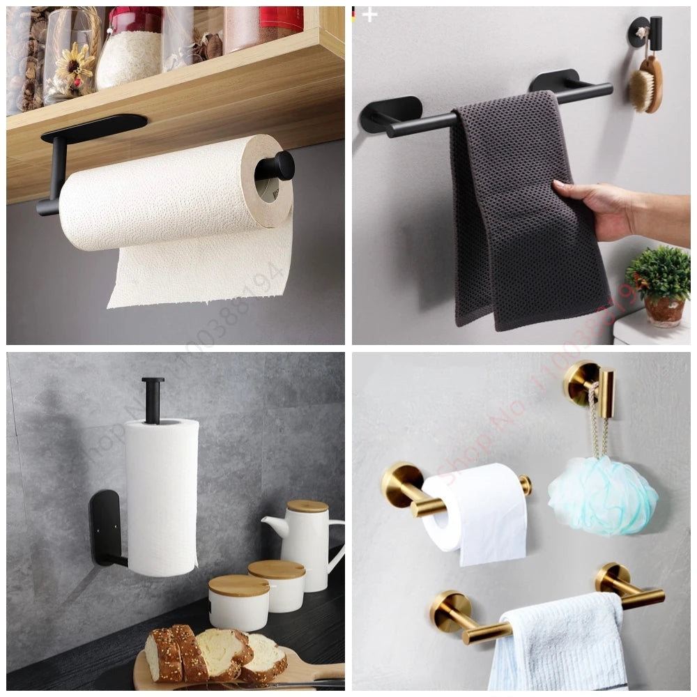 Self-Adhesive Toilet Paper Holder with Shelf