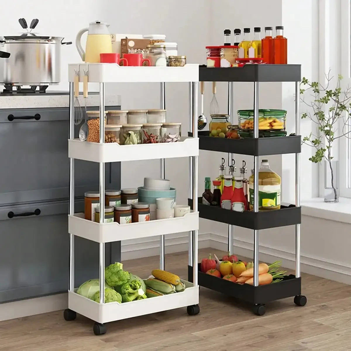 Slim Rolling Storage Cart – 3/4 Tier