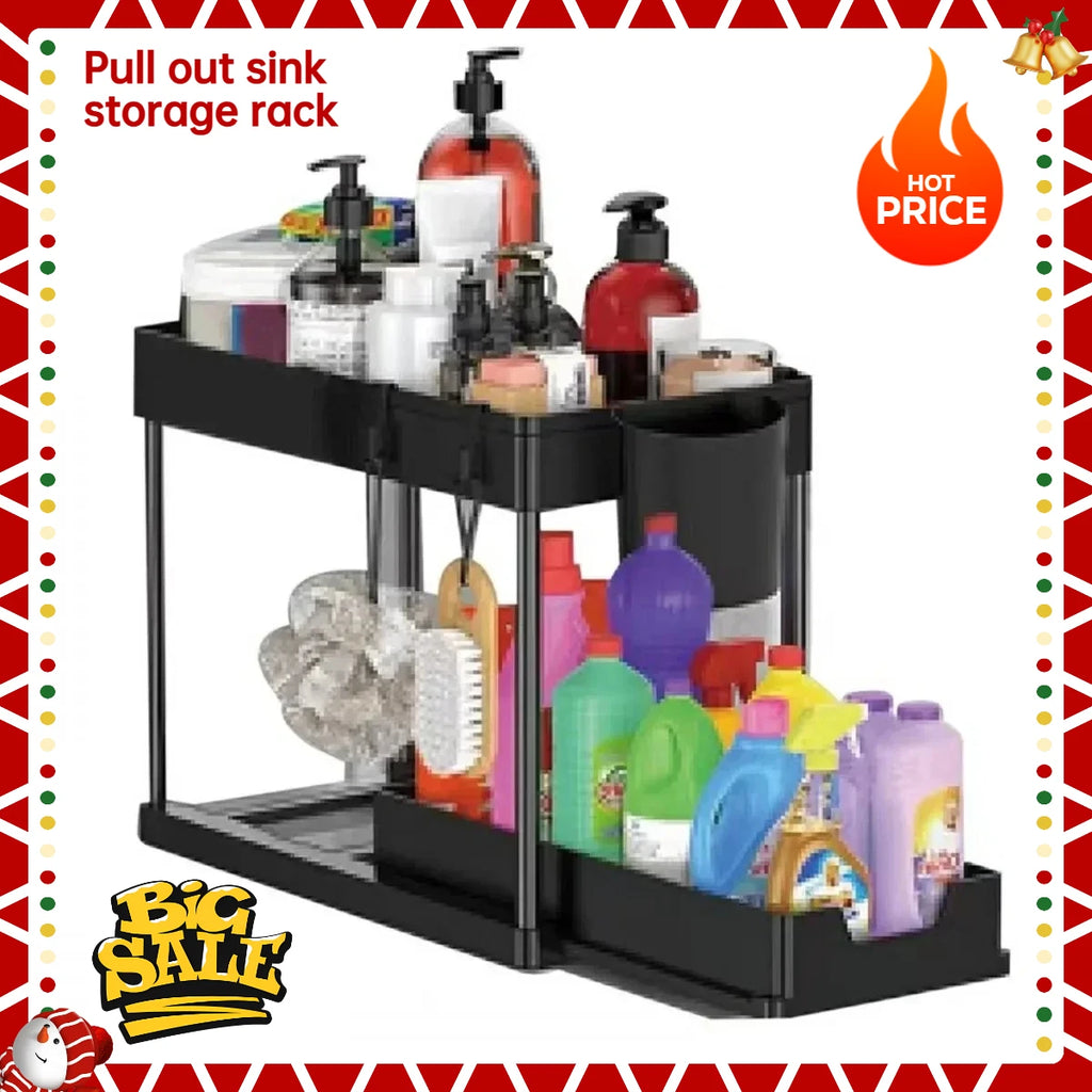 2-Tier Sliding Under-Sink Organizer