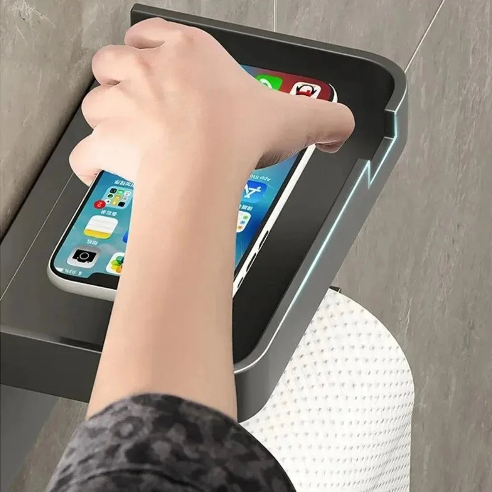 Wall-Mounted Paper Towel Holder & Shelf