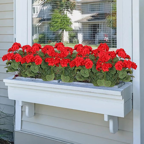 Artificial Red Geranium Flower Bush