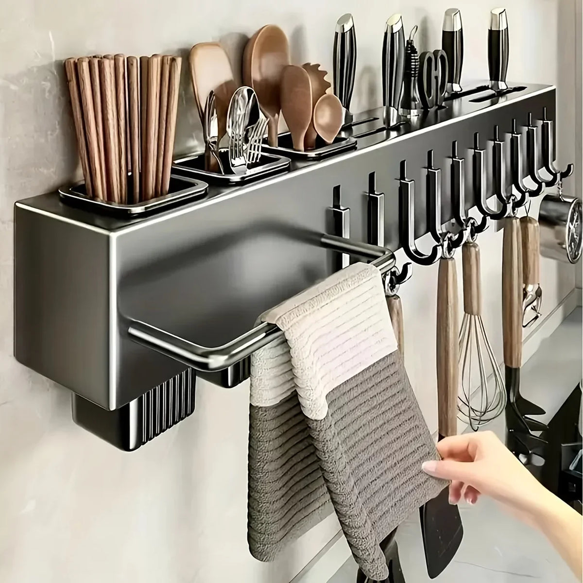 Heavy-Duty Wall-Mounted Kitchen Organizer