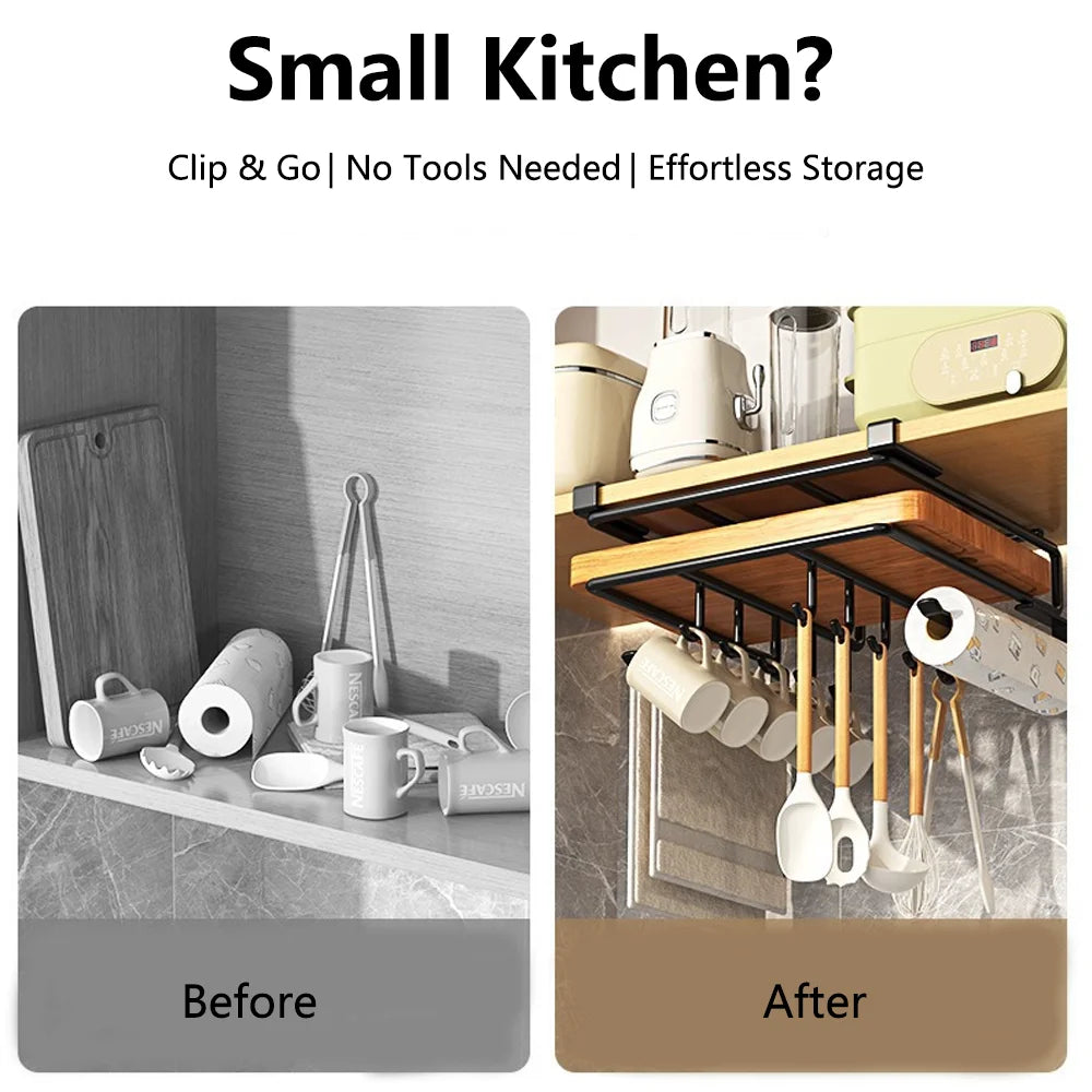 Under-Cabinet Kitchen Organizer Rack