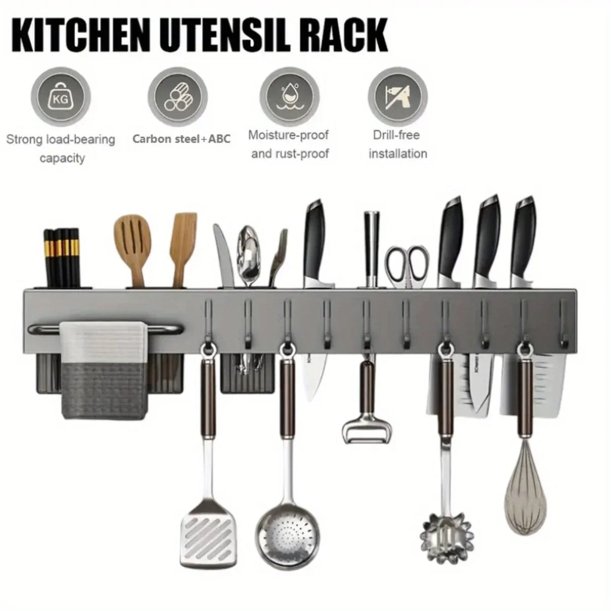 Heavy-Duty Wall-Mounted Kitchen Organizer