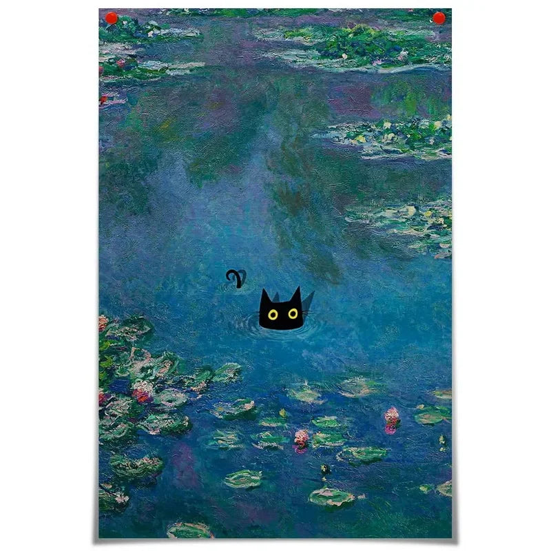 Funny Cat Coffee Metal Wall Sign