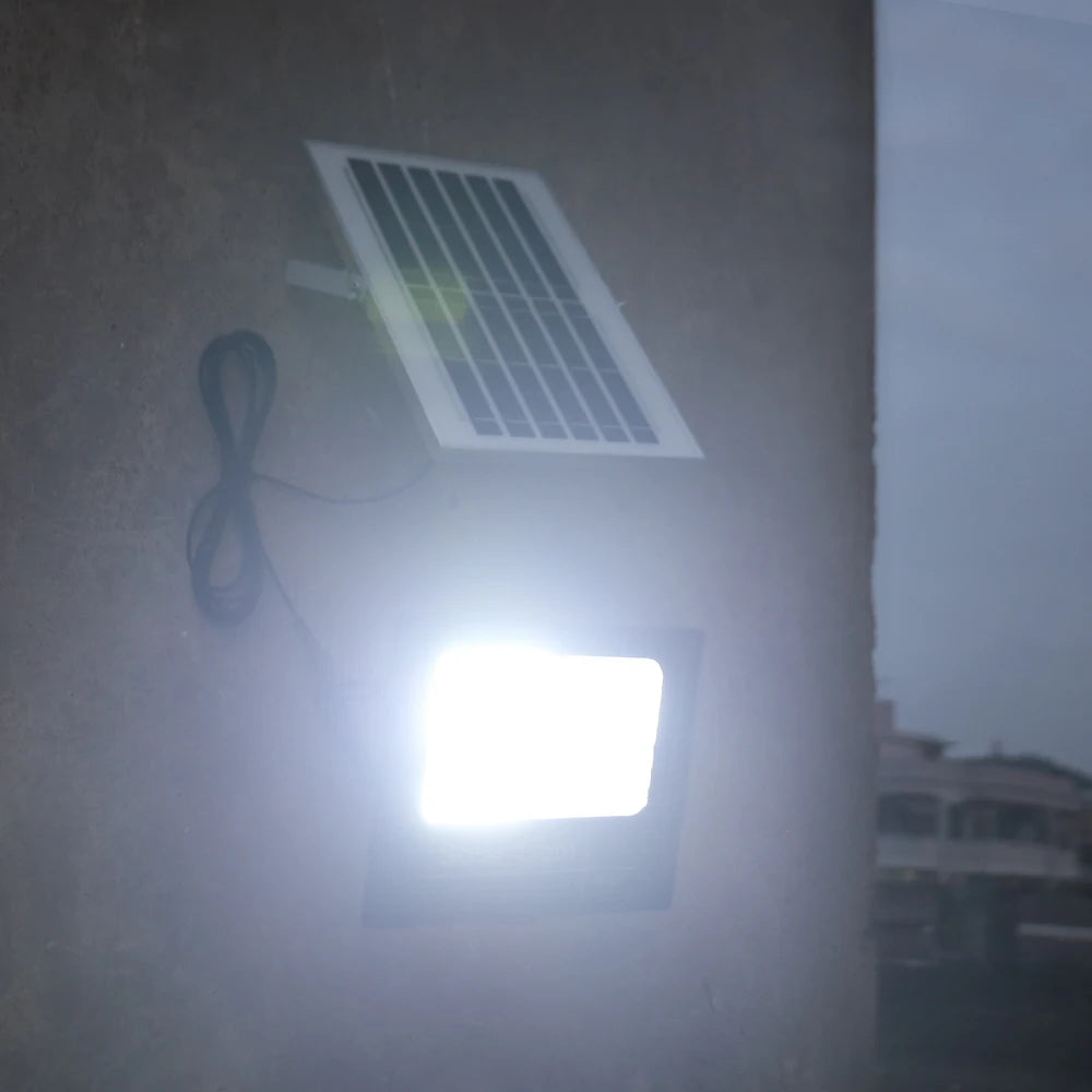 High Brightness 50W Solar Street Light Outdoor Flood Light with Remote & Reflector Security Spotlight for Garden, Patio, Pathway