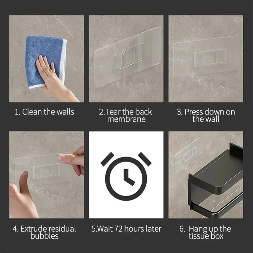 Wall-Mounted Paper Towel Holder & Shelf