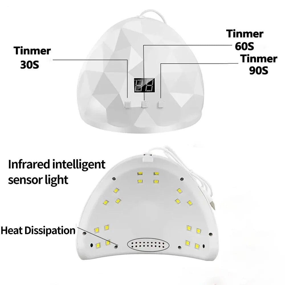 Nail Dryer Lamp UV Light for Nails Eyes Protection UV Lamp for Gel Nails Gel Nail Polish Curing Dryer Home Salon Tool