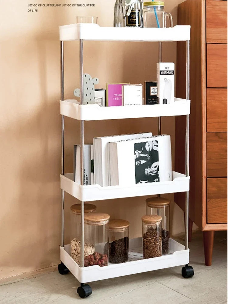 Slim Rolling Storage Cart – 3/4 Tier