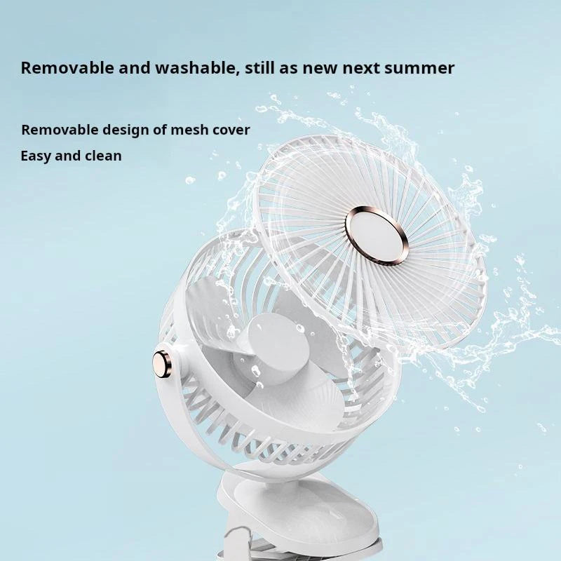 New 3 in 1 Portable Mini Clip Fan Rechargeable Air Circulator Wireless Electric Fan With Led Light Clip-on Home Handheld Fan