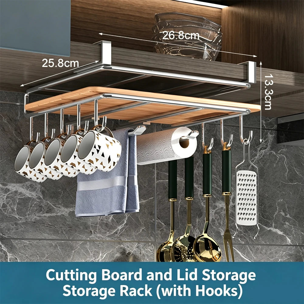 Under-Cabinet Kitchen Organizer Rack