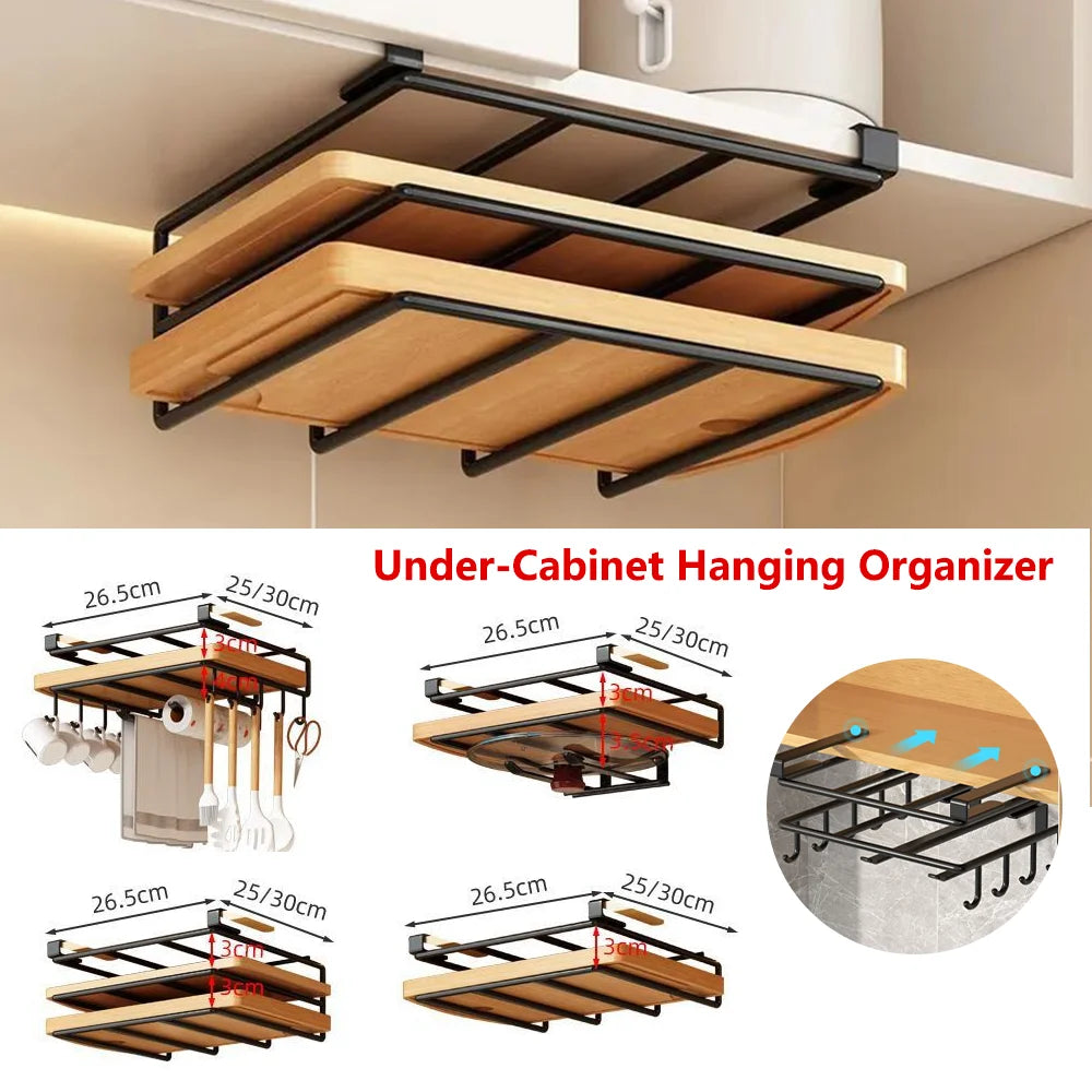 Under-Cabinet Kitchen Organizer Rack