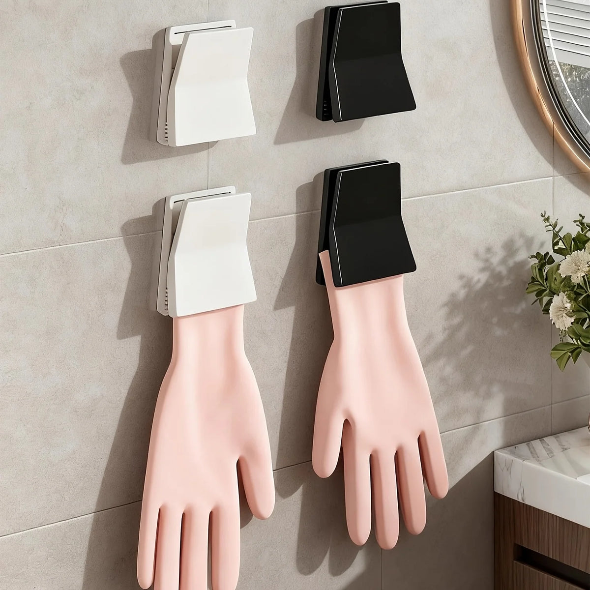 Wall-Mounted Kitchen Glove & Towel Holder