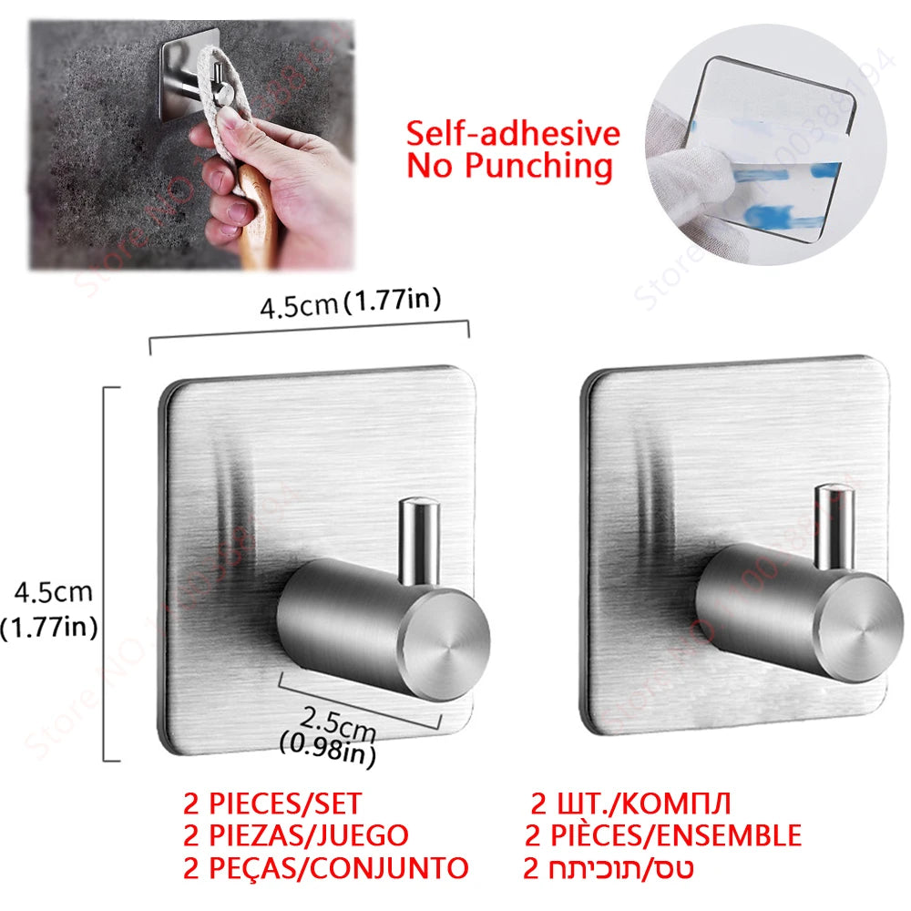 Self-Adhesive Toilet Paper Holder with Shelf