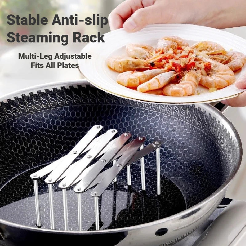 Multifunctional Retractable Foldable Stainless Steel Kitchen Drain Storage Rack Pot Pan Lid Plate Dish Tableware Organizer